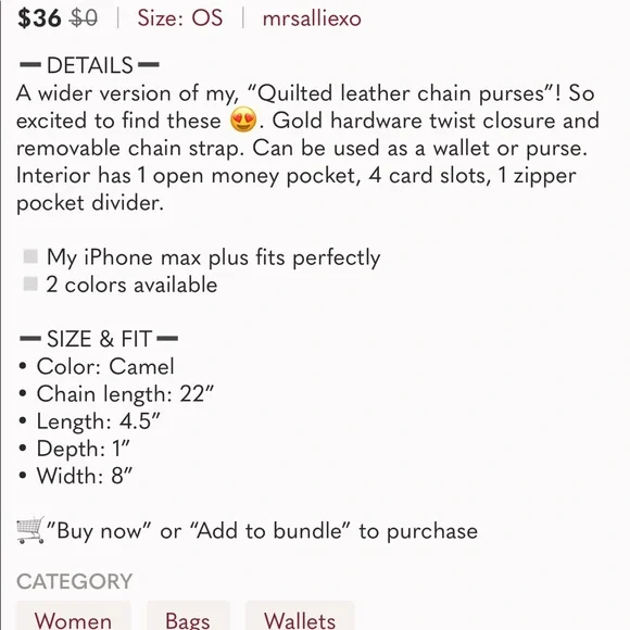 🆕🔄 Reposh Wrap Around Me Wallet On A Chain - Picture 6 of 6